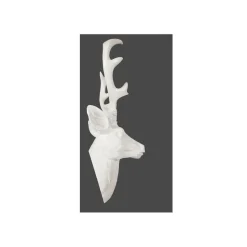 XXL Hirschgeweih Hirschkopf Geweih 10-Ender Weiß glänzend Optik 48x32x61cm
