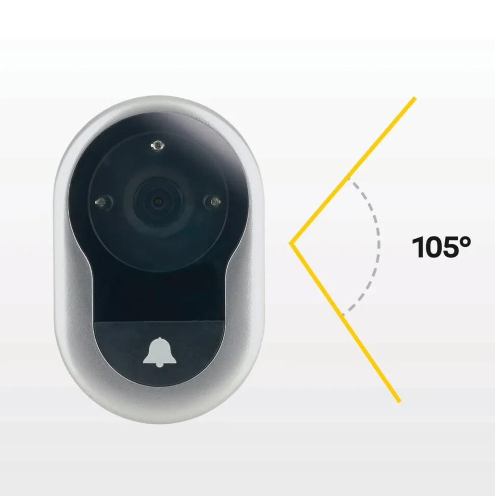 Yale Yale Digital Door Spy DDV 4500, 4" Display (Silber) mit Doorbell & Night Vision