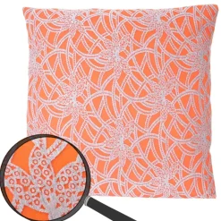 Zierkissen Barock, Sofakissen Deko-Kissen mit Füllung, orange 45x45cm